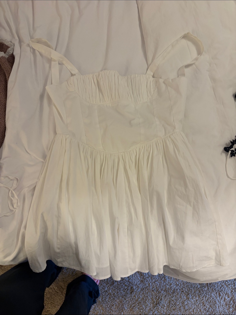 Zara Cream Ruched Bust Mini Dress